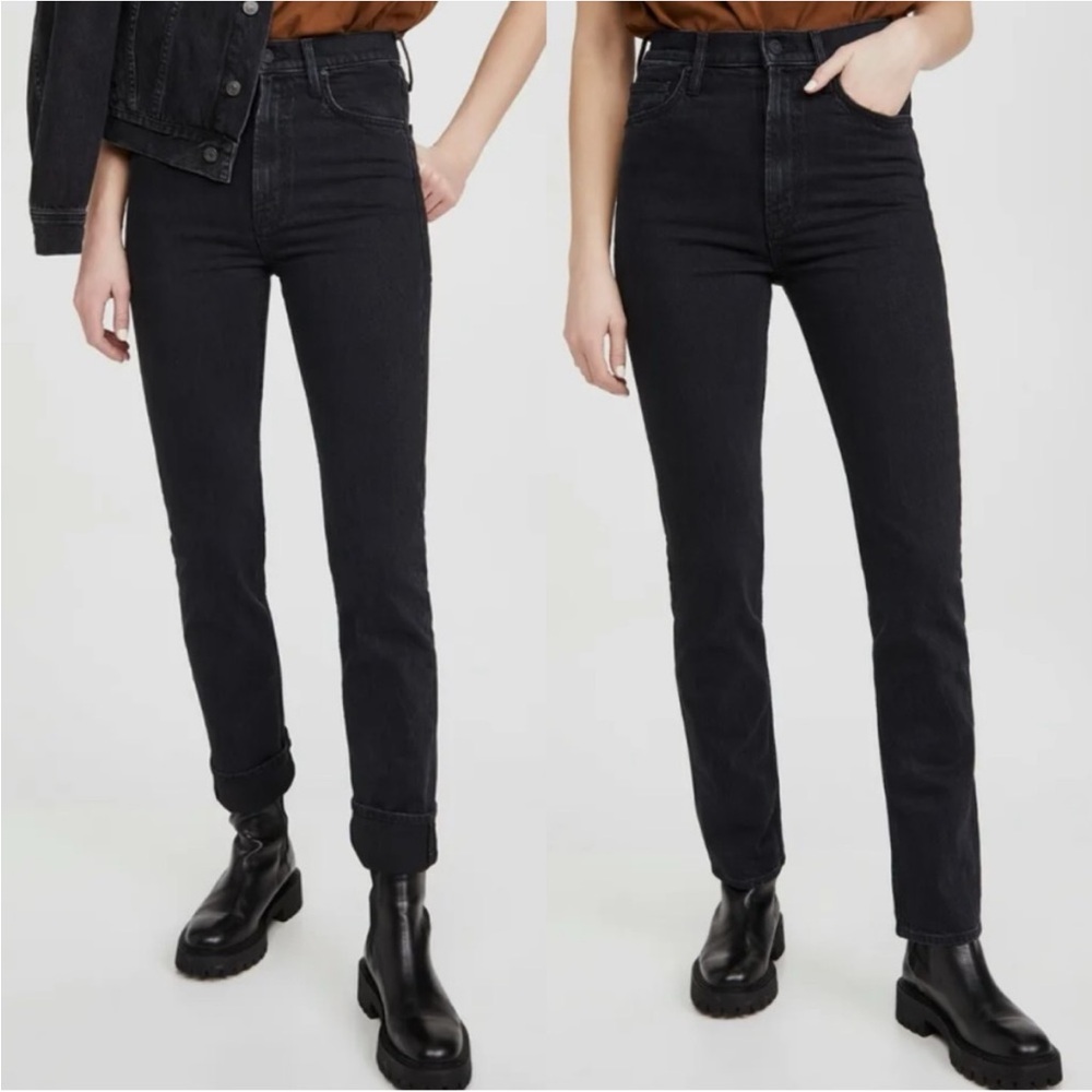 MOTHER Women's Straight Leg Jeans in Black